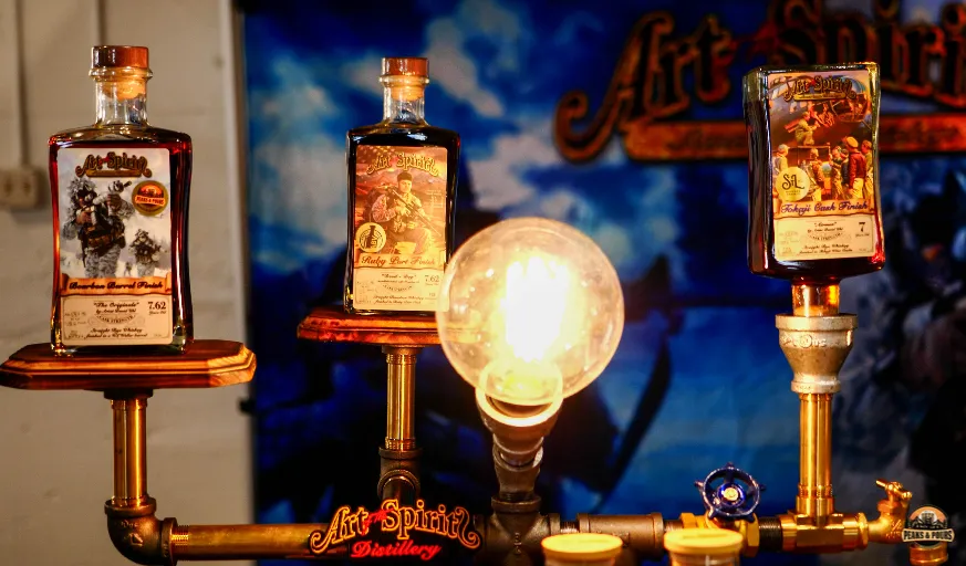 Art of the Spirits distillery booth at Peaks and Pours 2023