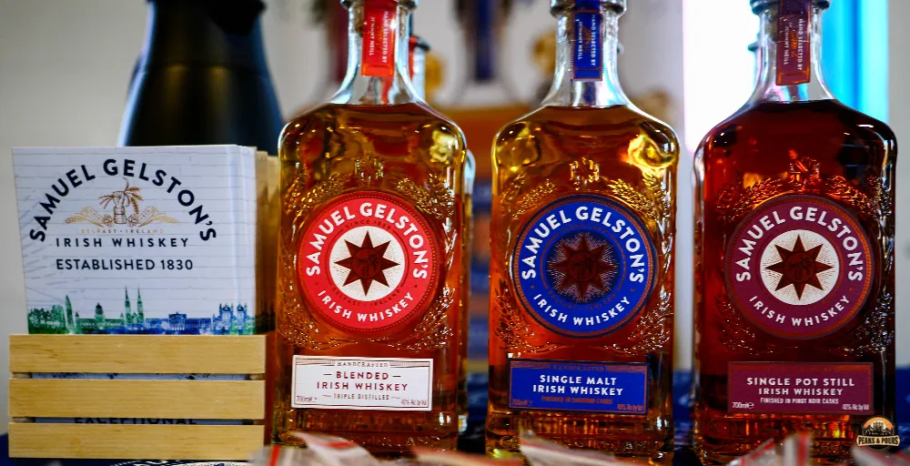 Samuel Gelston's Irish Whiskey lineup at Peaks and Pours 2023